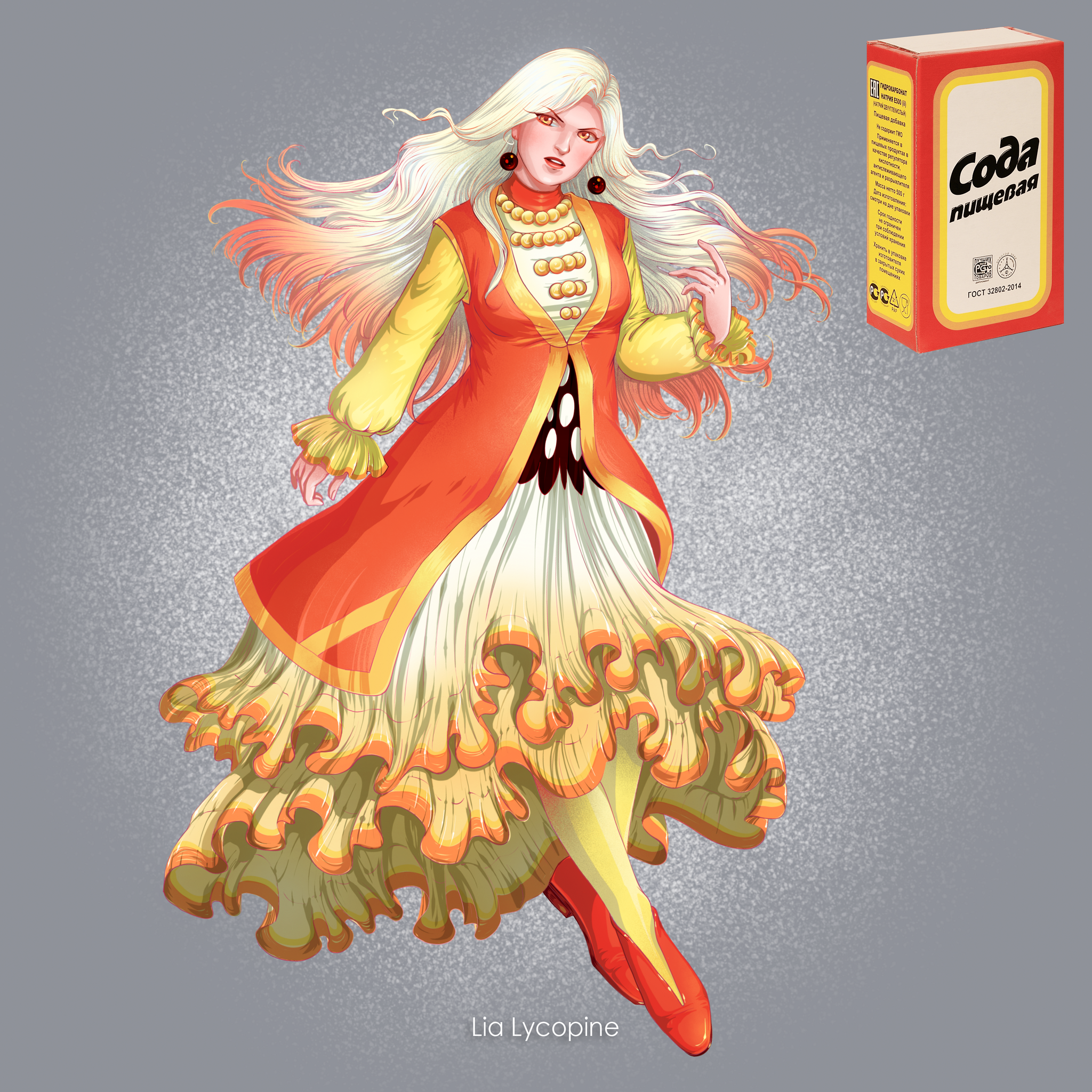 baking soda-chan - My, Drawing, Digital drawing, Humanization, Soda, Anime, Illustrations