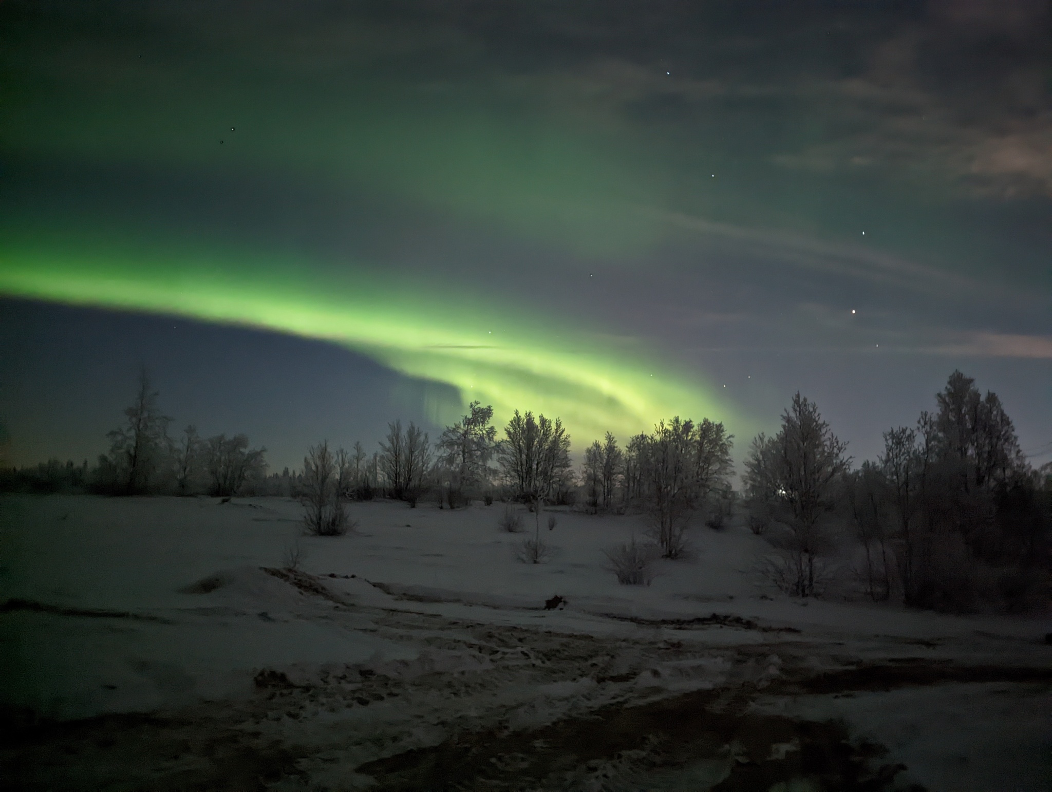 Northern lights - My, Mobile photography, North, Polar Lights, Longpost