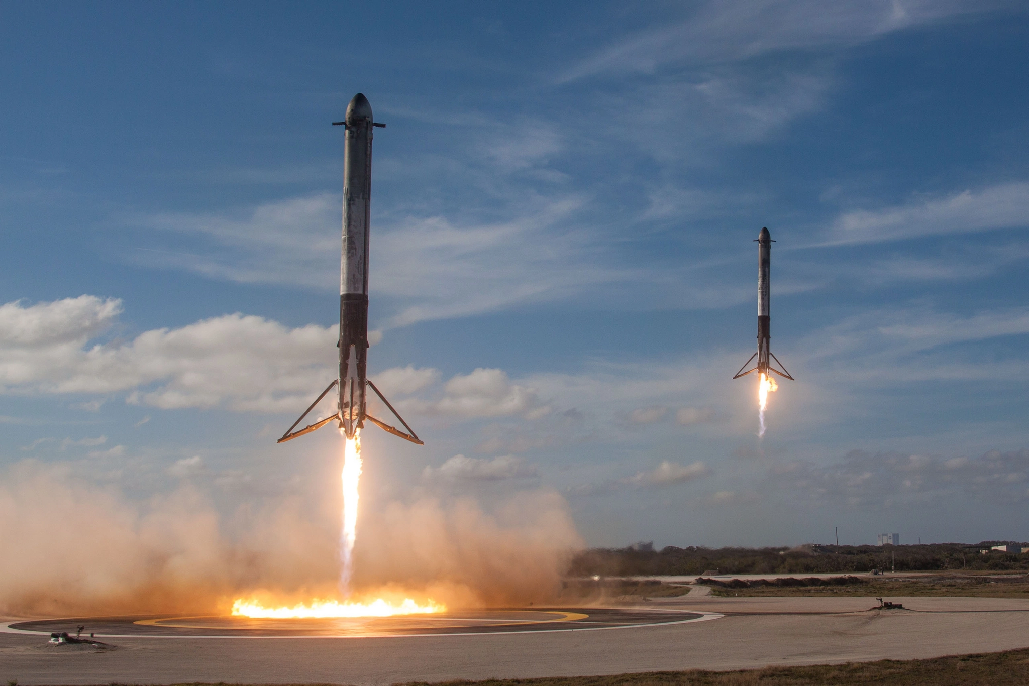 Все одновременные посадки боковых ускорителей Falcon Heavy - SpaceX, Falcon Heavy, Запуск ракеты, Илон Маск, Длиннопост