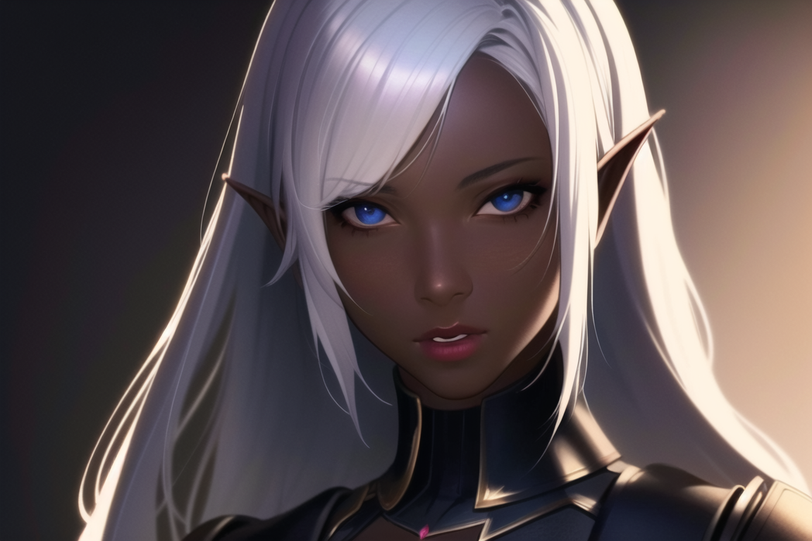 NovelAI's Dark White-Haired Elves - NSFW, My, Art, Нейронные сети, Artificial Intelligence, Girls, Anime, 2D, Stable diffusion, Longpost, Anime art, Boobs, Elves, Fantasy, Thighs, Dark Elf, Sperm