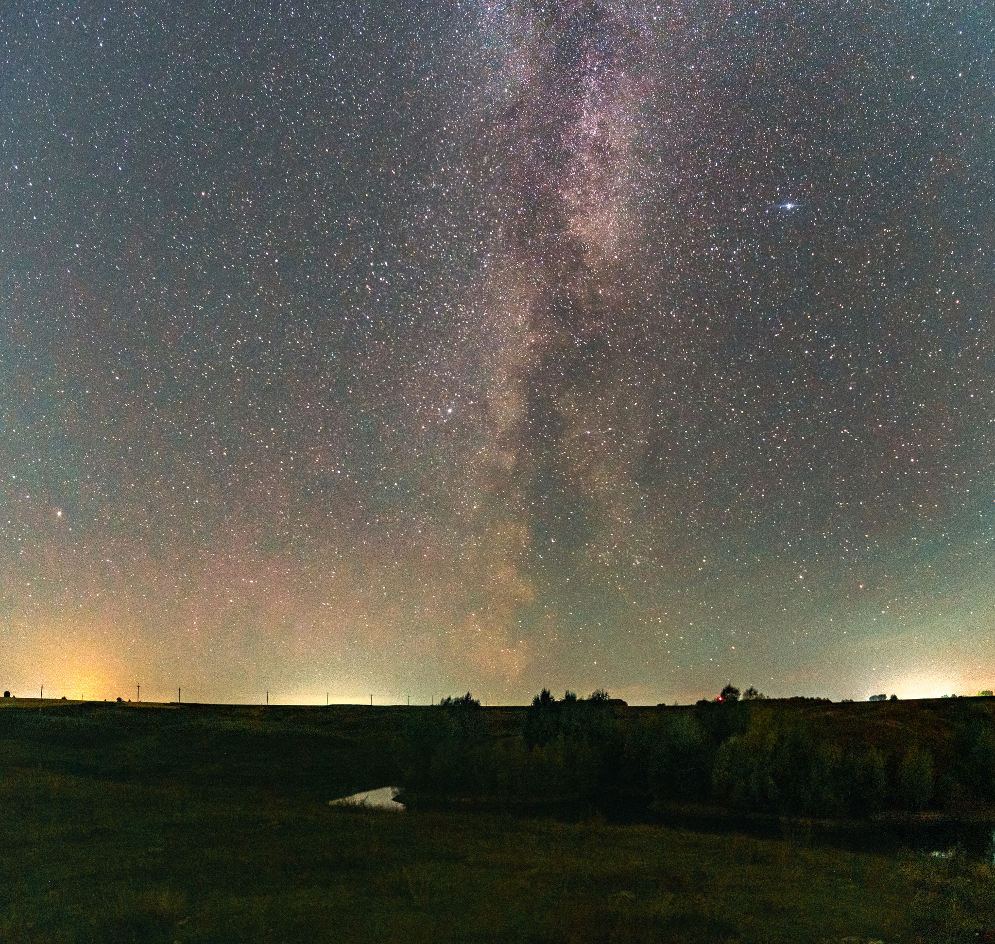 Here goes the summer milky way - My, Milky Way, Starry sky, Village, Chuvashia, Night, The photo