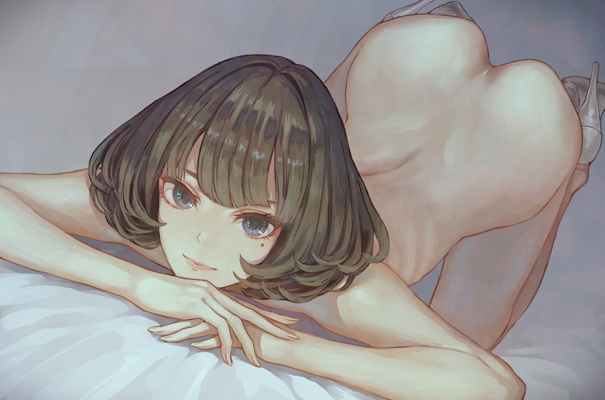 Эти глаза напротив - NSFW, Арт, Аниме, Anime Art, Idolmaster, Takagaki Kaede, Девушки, Эротика, Рисованная эротика, Нижнее белье, Сиськи, Попа, Топлесс, Обнаженка, Раком, На коленях, Вид спереди, Панцу, Shibu11