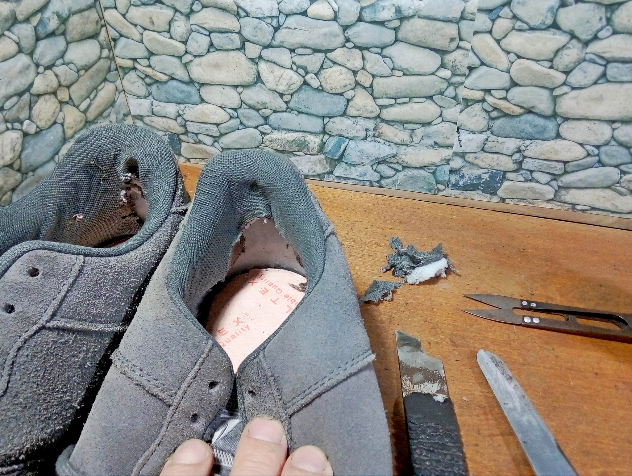 If you erased the lining on the heel to the plastic? Don't worry - we'll fix it! - My, Shoe repair, Shoes, Longpost