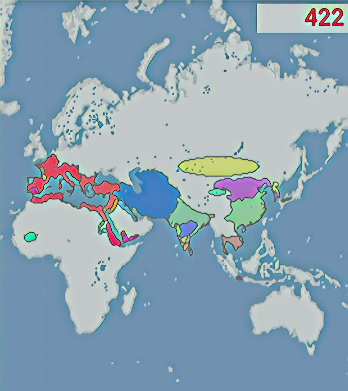 Политическая карта Евразии в 422 году | Пикабу