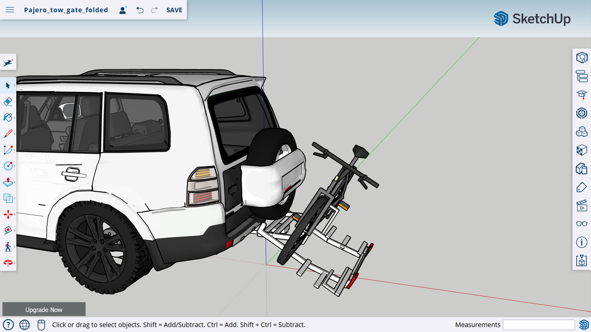 Самодельный велобагажник (велоплатформа) на Pajero 4 - Моё, Mitsubishi Pajero, Велосипед, Багажник, Длиннопост