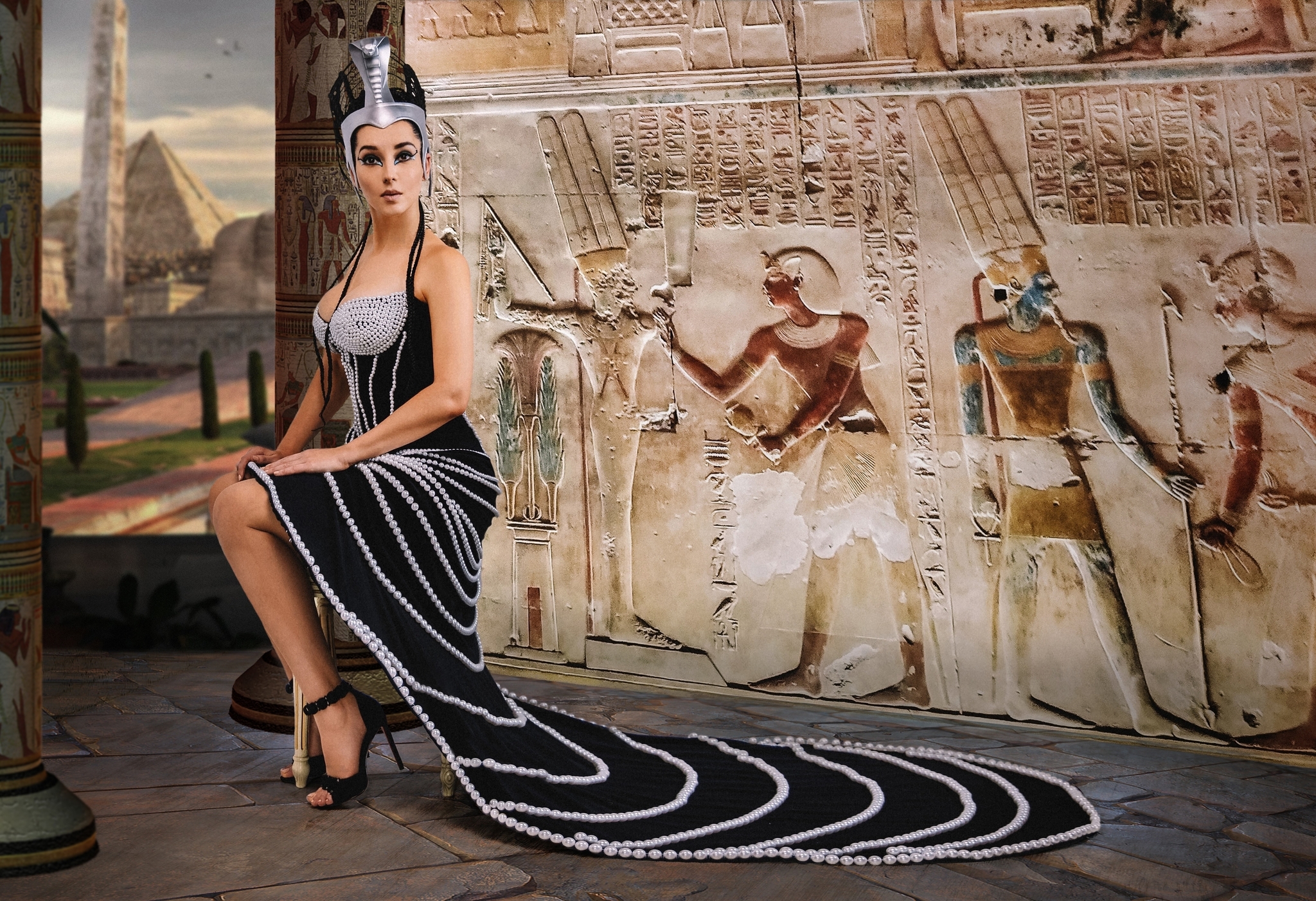 Cosplay on Cleopatra from the movie Asterix and Obelix: The Mission of Cleopatra - My, Cleopatra, Cosplay, Movies, Monica Bellucci, Ancient Egypt, Needlework, Creation, Video, Soundless, Vertical video, Longpost