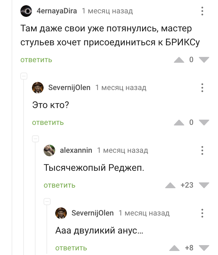 Король Эрдоган имеет несколько прозвищ... - Комментарии на Пикабу, Комментарии, Реджеп эрдоган, Брикс, Хитрость, Скриншот