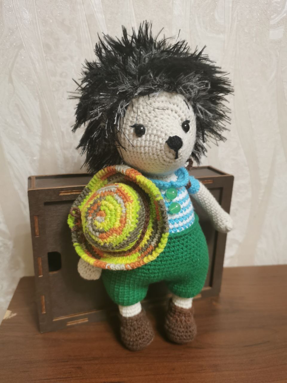 unexpected hedgehog - My, Amigurumi, Knitted toys, Knitting, Hobby, Needlework, Needlework without process, Soft toy, Toys, Hedgehog, Autumn, Longpost