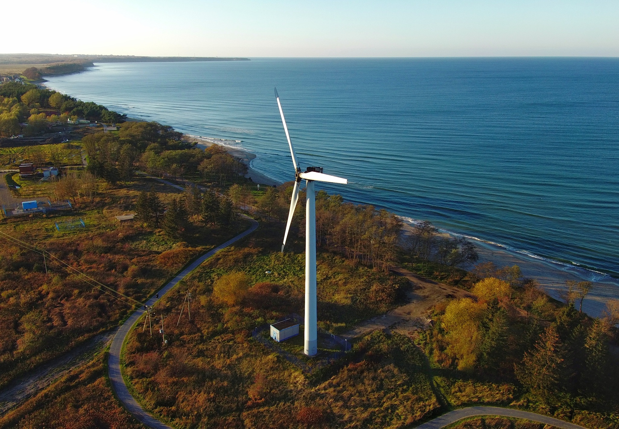 Windmill on the seashore - My, Quadcopter, Kaliningrad, Baltic Sea, Hubsan, Wind generator