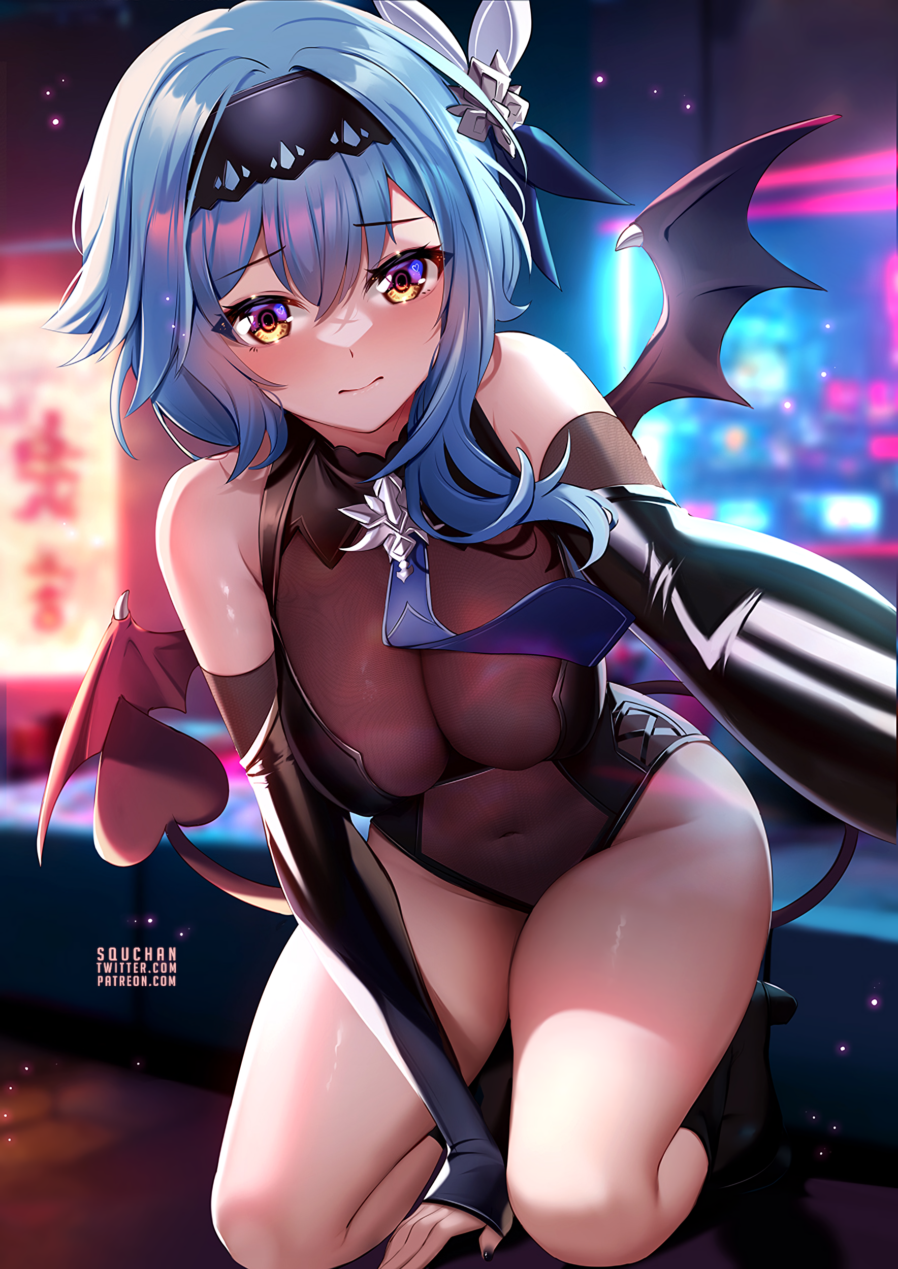 Succubus Eula - NSFW, Genshin impact, Eula (Genshin Impact), Art, Girls, Anime, Anime art, SquChan