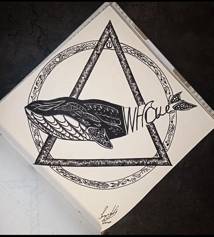 My crooked hobby) - My, Drawing, Hobby, Whale