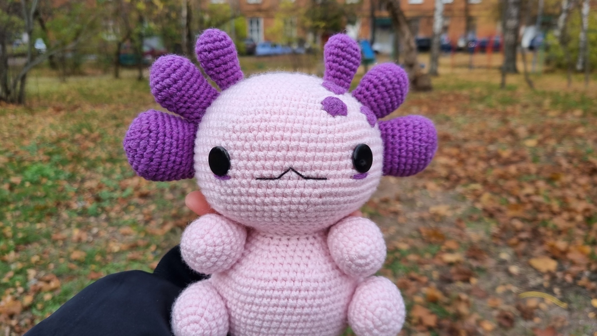 Axolotl Frankenstein - My, Knitting, Crochet, Needlework, Knitted toys, Soft toy, Toys, Axolotl, Amigurumi, Author's toy, Handmade, Longpost