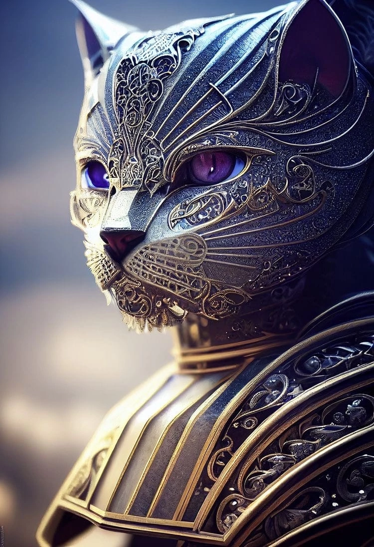 How do you like these Khajiit? - Art, cat, Нейронные сети, Armor, Khajiit, Longpost