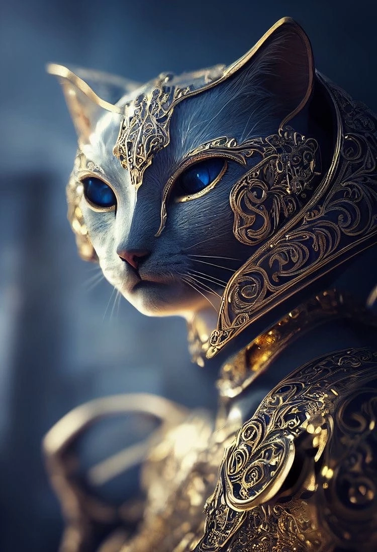 How do you like these Khajiit? - Art, cat, Нейронные сети, Armor, Khajiit, Longpost