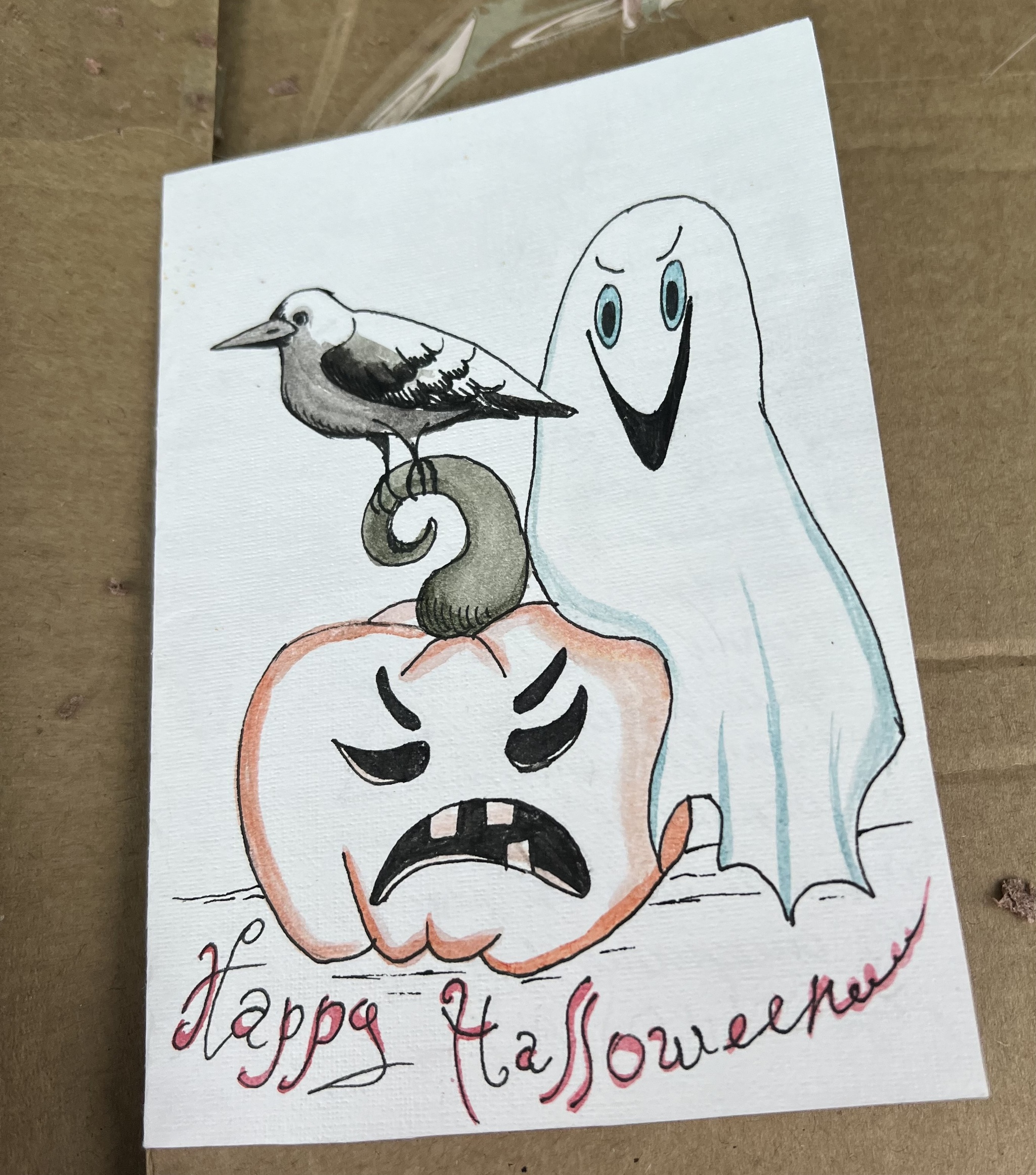 Halloween 4.0 The cutest ghost. Saint Petersburg - Moscow - My, Secret Santa, Gift exchange, Halloween, Sweets, Handmade, Newfoundland, Video, Soundless, Vertical video, Longpost