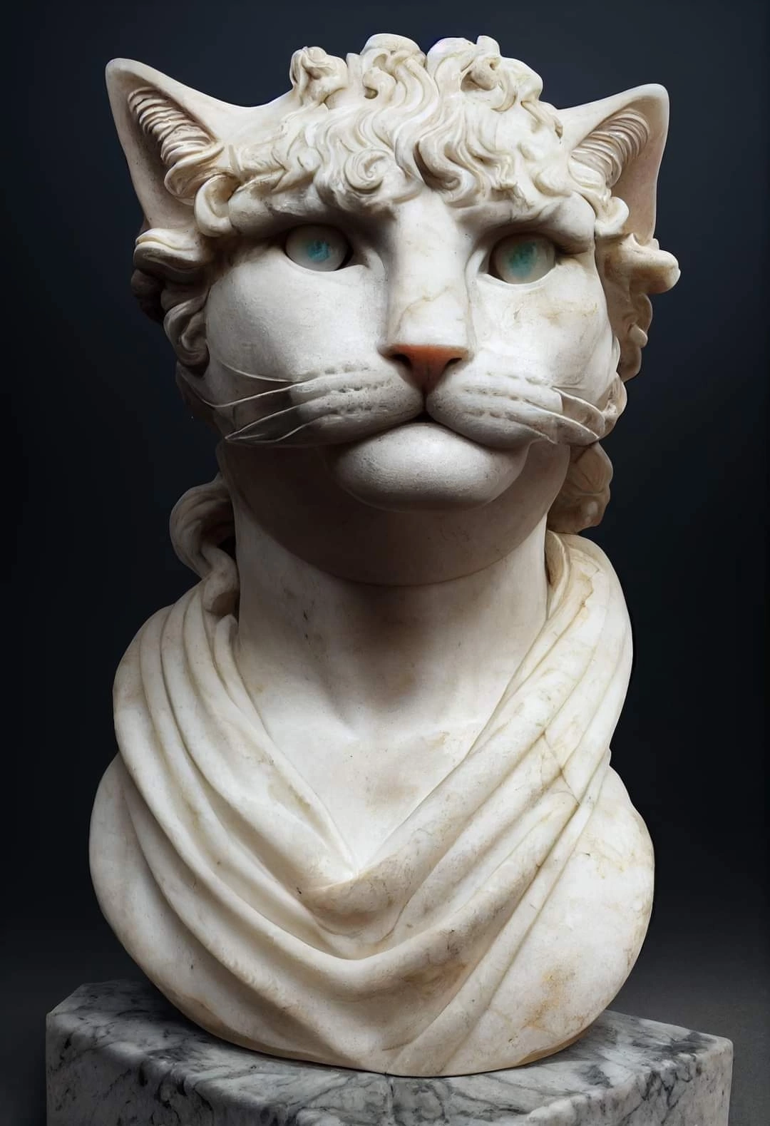 Some cat busts - cat, Sculpture, Art, Longpost, Нейронные сети