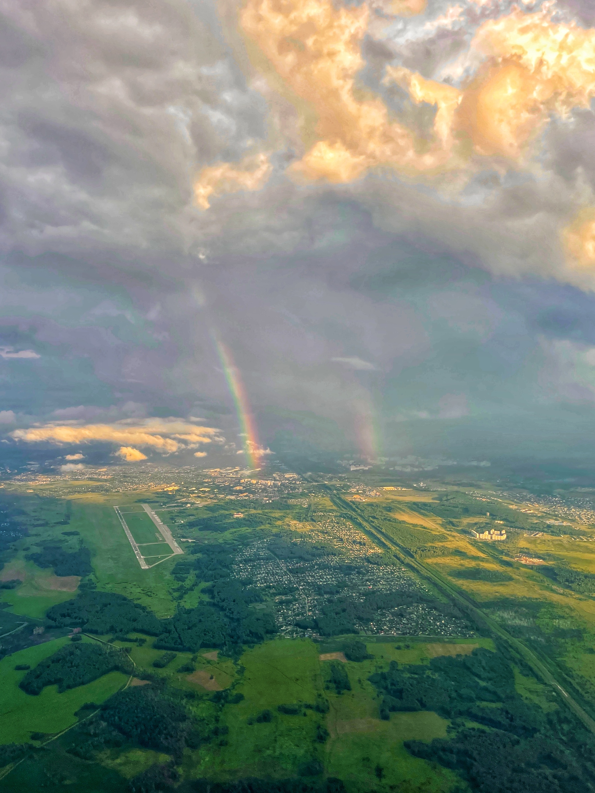 Челябинск, радуга - Моё, Фотография, Мобильная фотография, Красота, Радуга, Аэродром, Челябинск