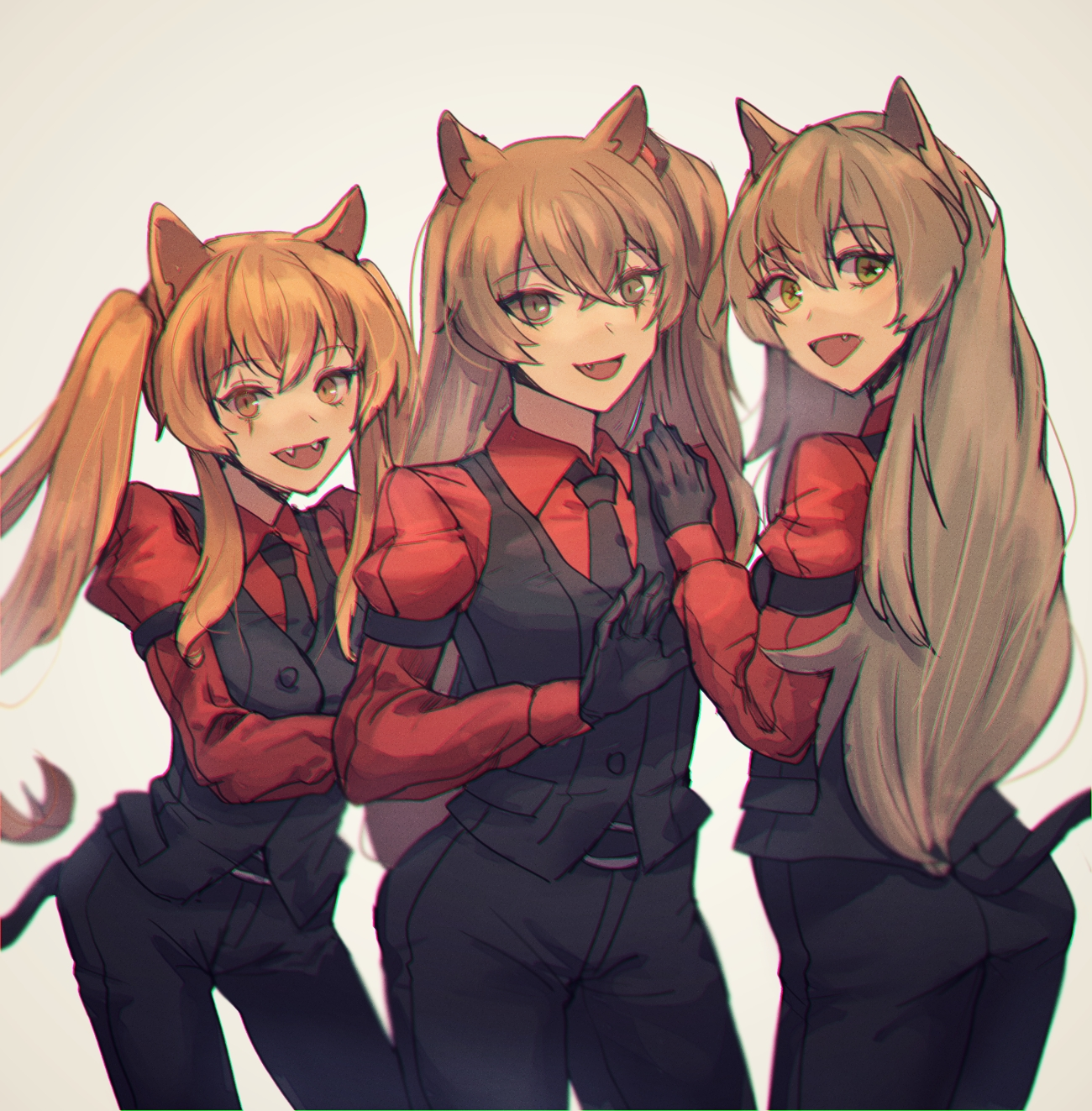 Новый цербер - Anime Art, Аниме, Helltaker, Girls Frontline, Ump45, Ump9, Animal Ears, Кроссовер