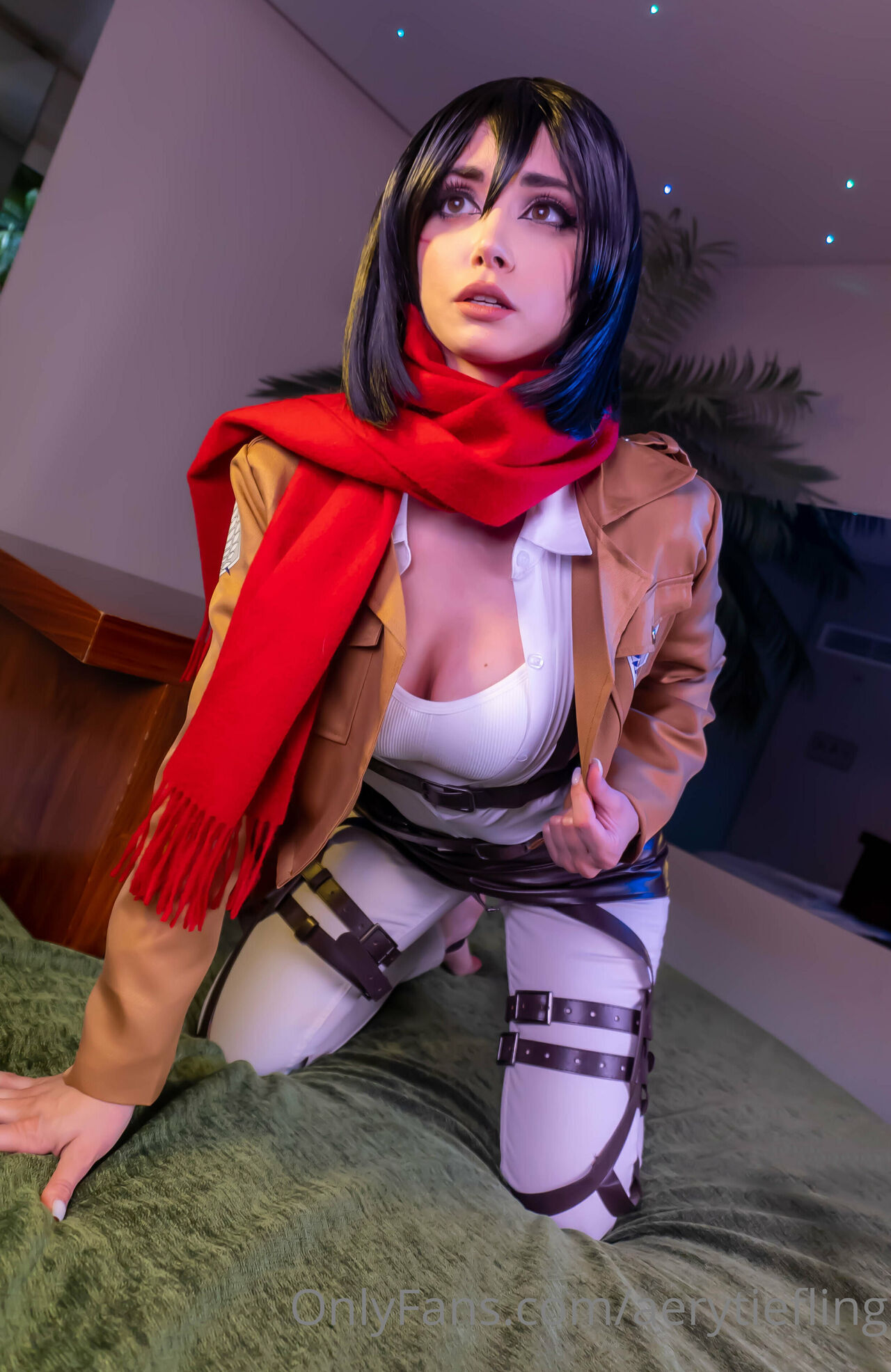 Mikasa Ackerman - NSFW, Cosplay, Girls, Erotic, Mikasa Ackerman, Boobs, Legs, Upskirt, Longpost