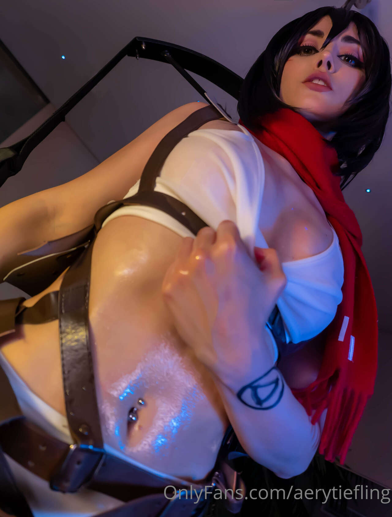 Mikasa Ackerman - NSFW, Cosplay, Girls, Erotic, Mikasa Ackerman, Boobs, Legs, Upskirt, Longpost