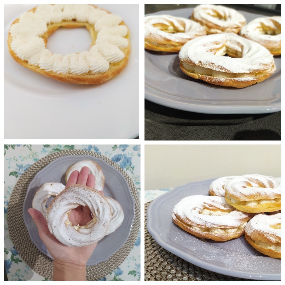 On the menu: choux pastry rings with cottage cheese - My, Bakery products, Dessert, Preparation, Recipe, Food, Cottage cheese, Baking with cottage cheese, Longpost