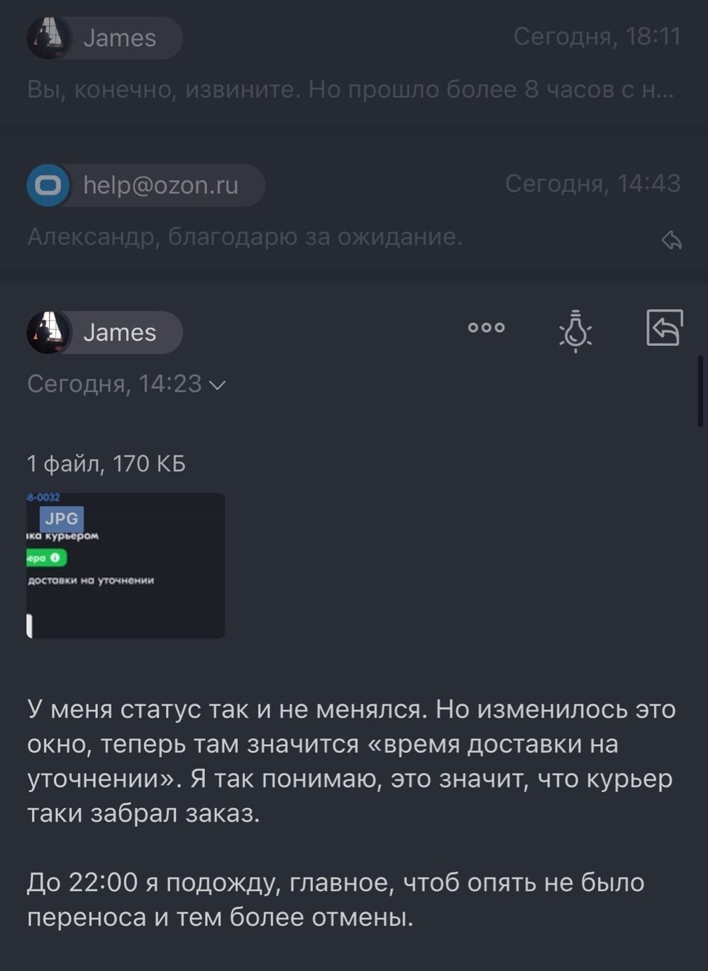 Курьерская доставка и техподдержка OZON – полное дно - Моё, Негатив, Ozon, Курьерская доставка, Разочарование
