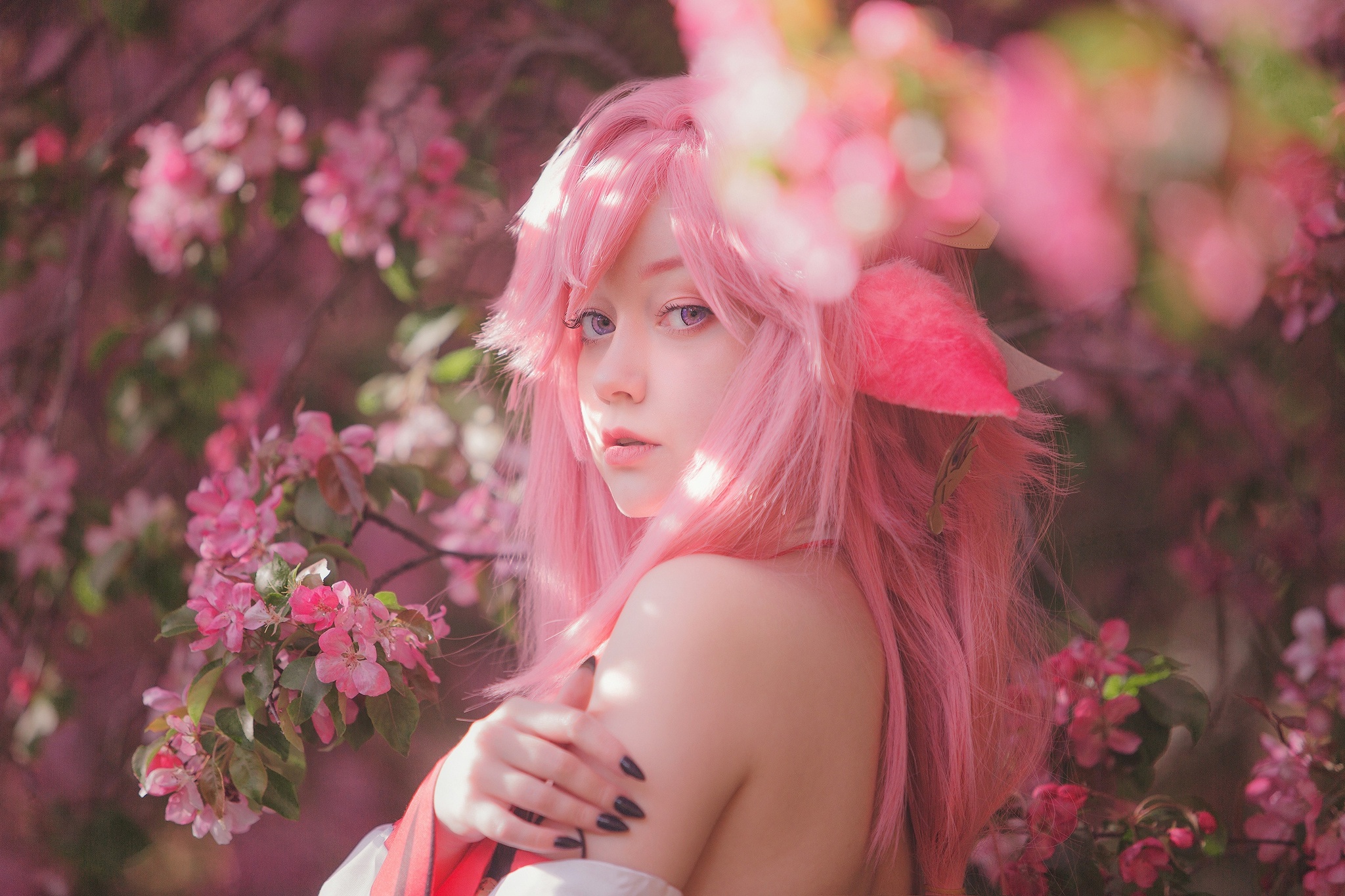 Yae Miko Genshin Impact Shorinya - My, Cosplay, Genshin impact, Anime, The photo, Sakura, Fox, Yae miko