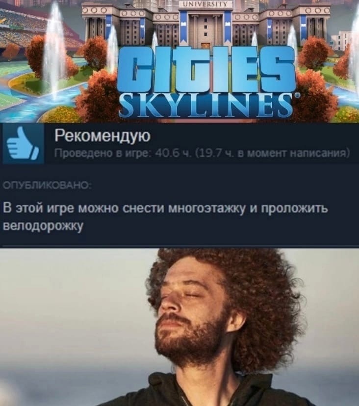 Определенно его - Юмор, Картинка с текстом, Игры, Илья Варламов, Cities: Skylines, Отзыв, Скриншот