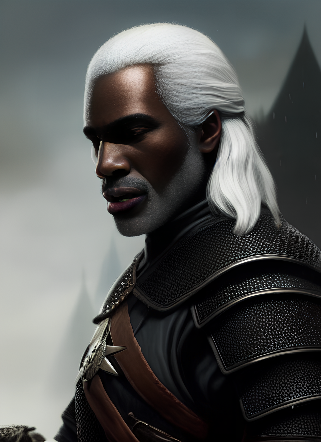 black witcher - My, Stable diffusion, Нейронные сети, Fantasy, Art, Artificial Intelligence, Digital, Characters (edit), Witcher, Longpost