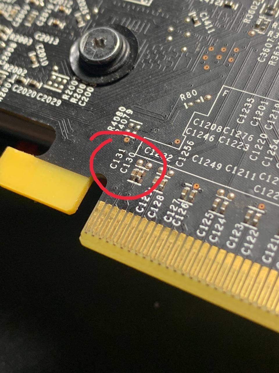 Help with video card r7 370, chipped smd capacitor on psi - My, Repair of equipment, SMD Capacitors, Video card
