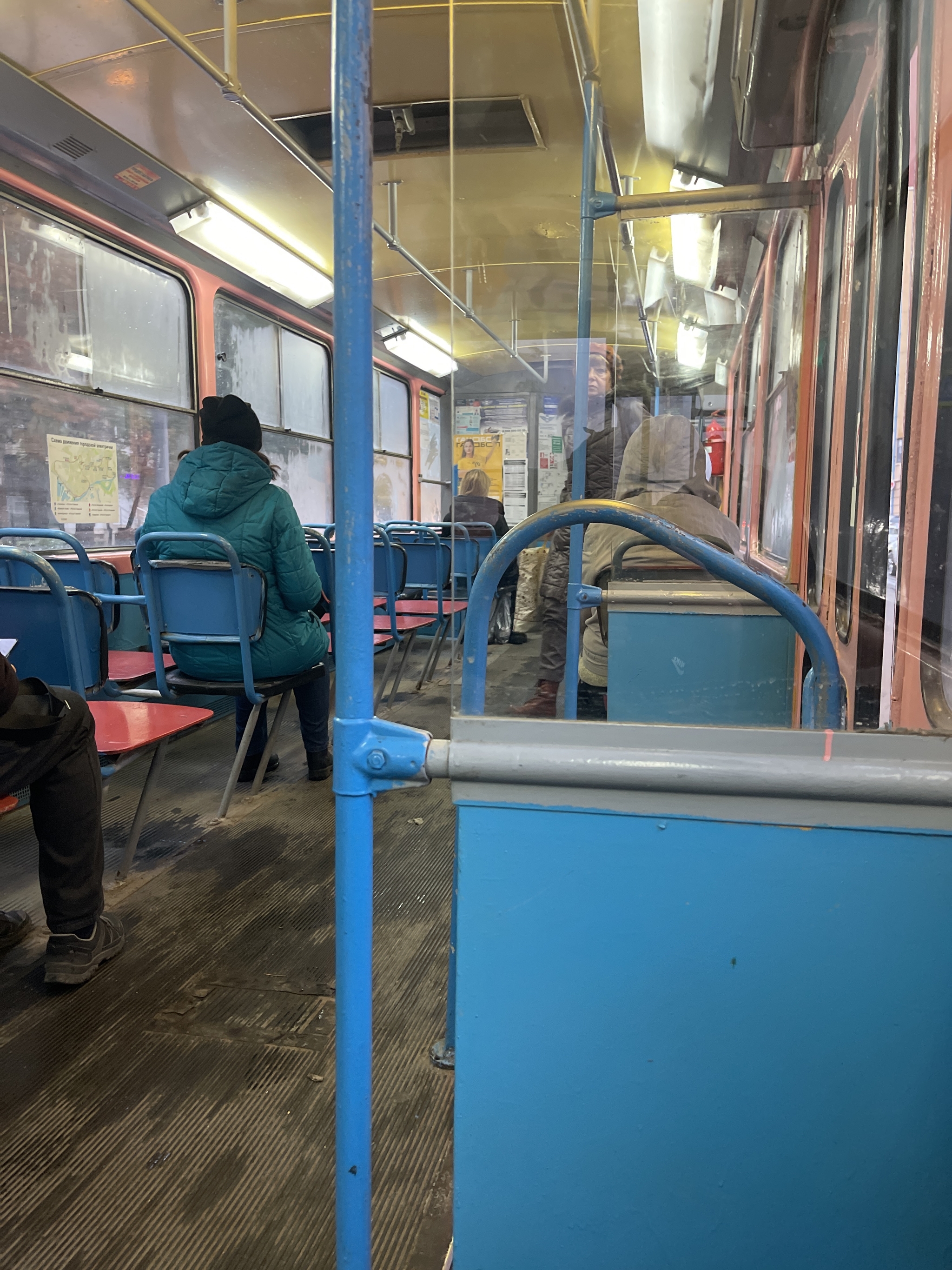 Morning on the tram - My, Atmosphere, Tram, Morning