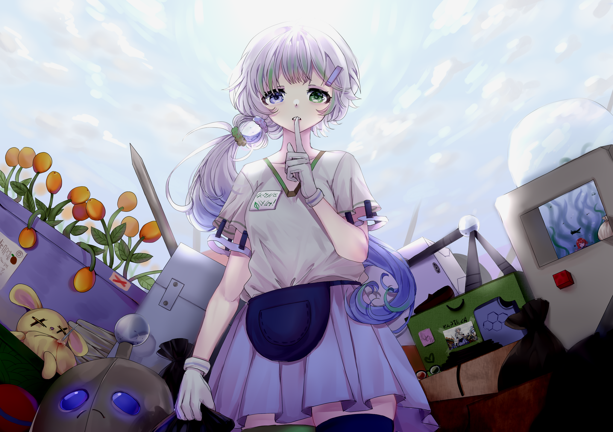 Check out the art. Her name is Kodokuna Mirai by the way - My, Anime, Art, Art, Original character