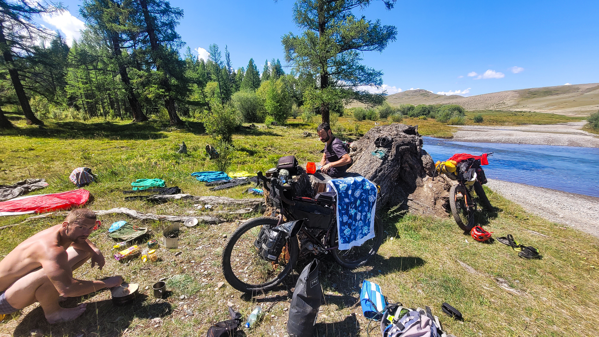 Cycling tour of the Sakhalin people in the Altai Mountains. Part 8 - My, Hike, Mountain tourism, Camping, Travel across Russia, Tent, Туристы, Bikepacking, Bike ride, Kuray, Kurai steppe, Longpost, Altai Republic