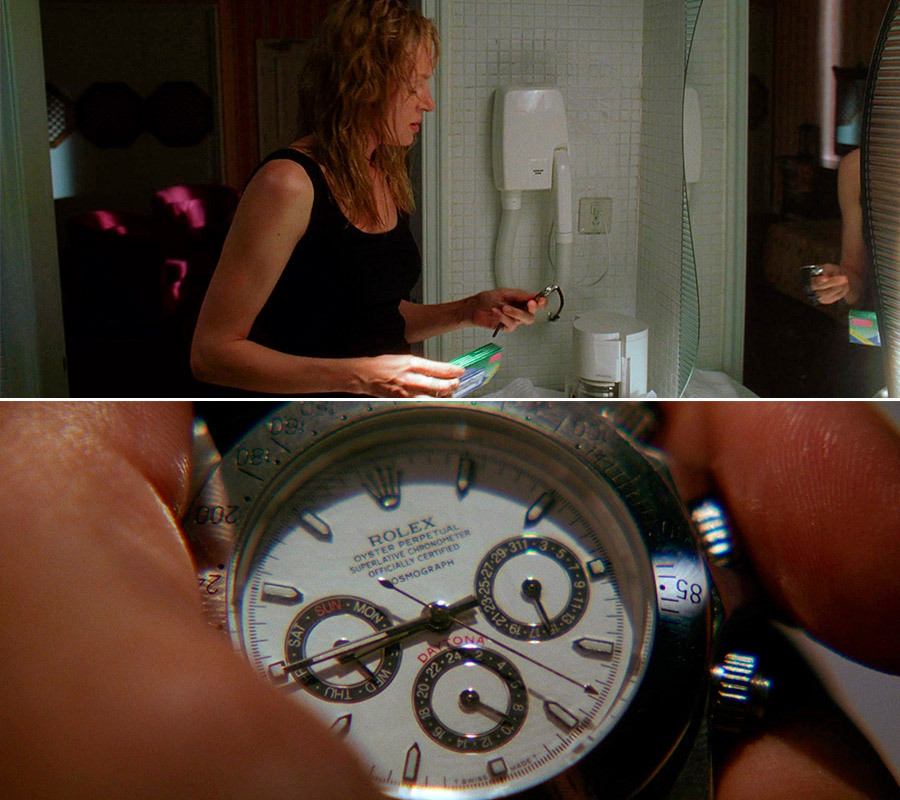 Burnt Rolex in the movie Kill Bill. Did Tarantino screw up or was it on purpose? - My, Clock, Wrist Watch, Kill Bill, Uma Thurman, Quentin Tarantino, Rolex, Longpost, Movies