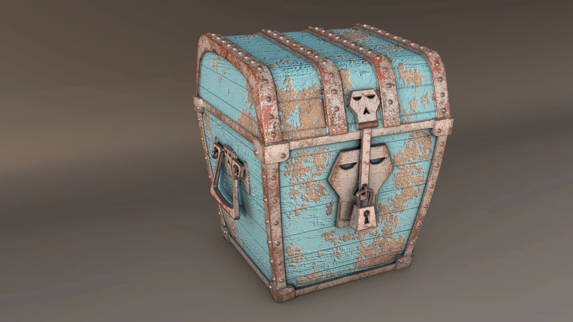 Treasure chest) - My, Box, Cinema 4d, Substance painter, 3D, 3D modeling, Render, 3D graphics, Blender, Longpost, Photoshop