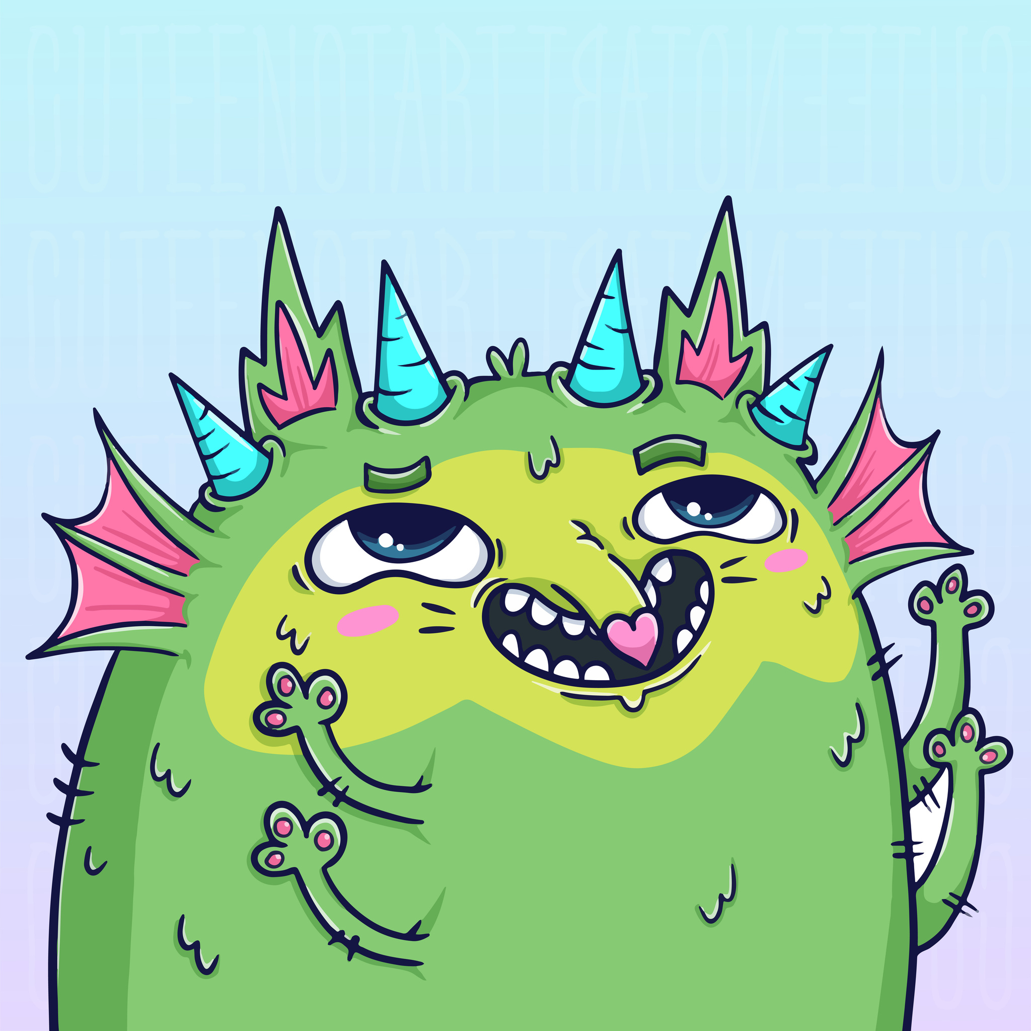 cute monsters post - My, Procreate, Stickers, Milota, Art, The moral support, Longpost