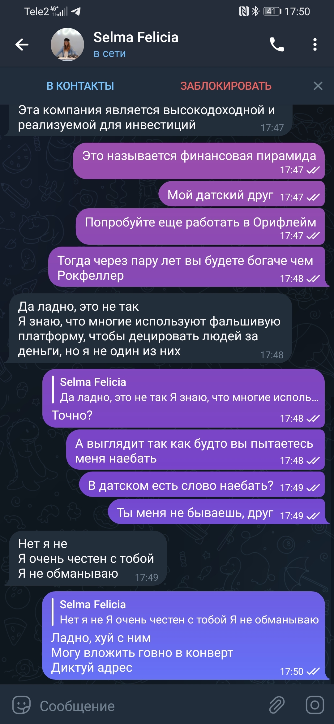 Датская пирамида - Моё, Дания, МММ, Финансовая пирамида, Интернет-Мошенники, Мат, Длиннопост, Скриншот, Переписка