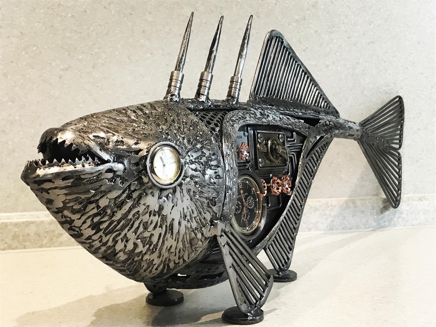 another fish - My, A fish, Welding, Clock, Art welding, Longpost, Needlework with process