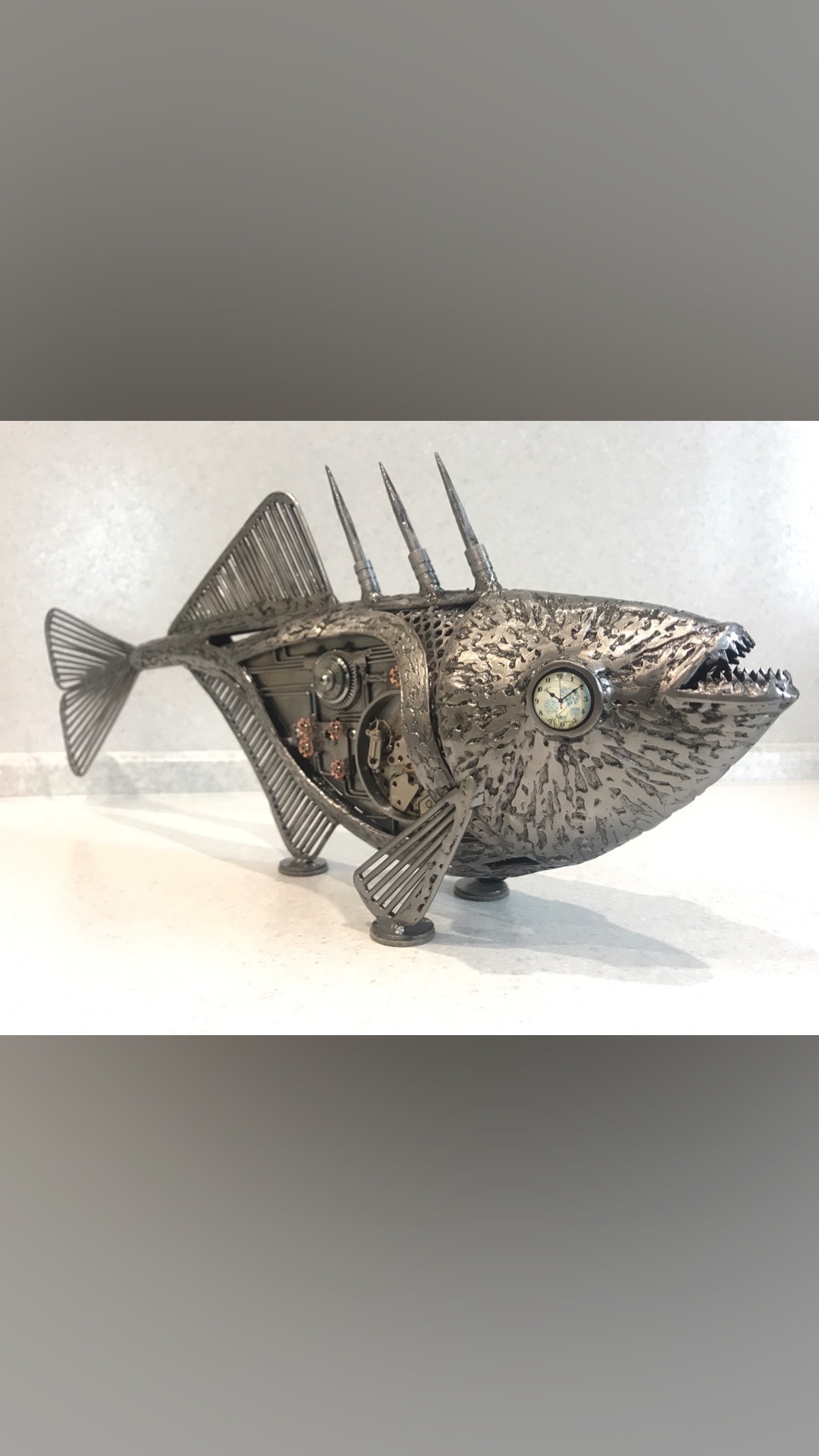 another fish - My, A fish, Welding, Clock, Art welding, Longpost, Needlework with process