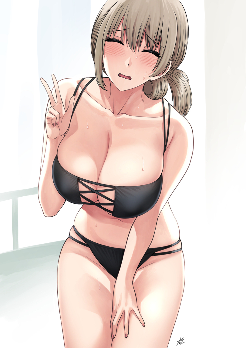 Uzaki Tsuki - NSFW, Anime Art, Арт, Аниме, Рисованная эротика, Девушки, Uzaki-Chan wa asobitai!, Tsuki Uzaki