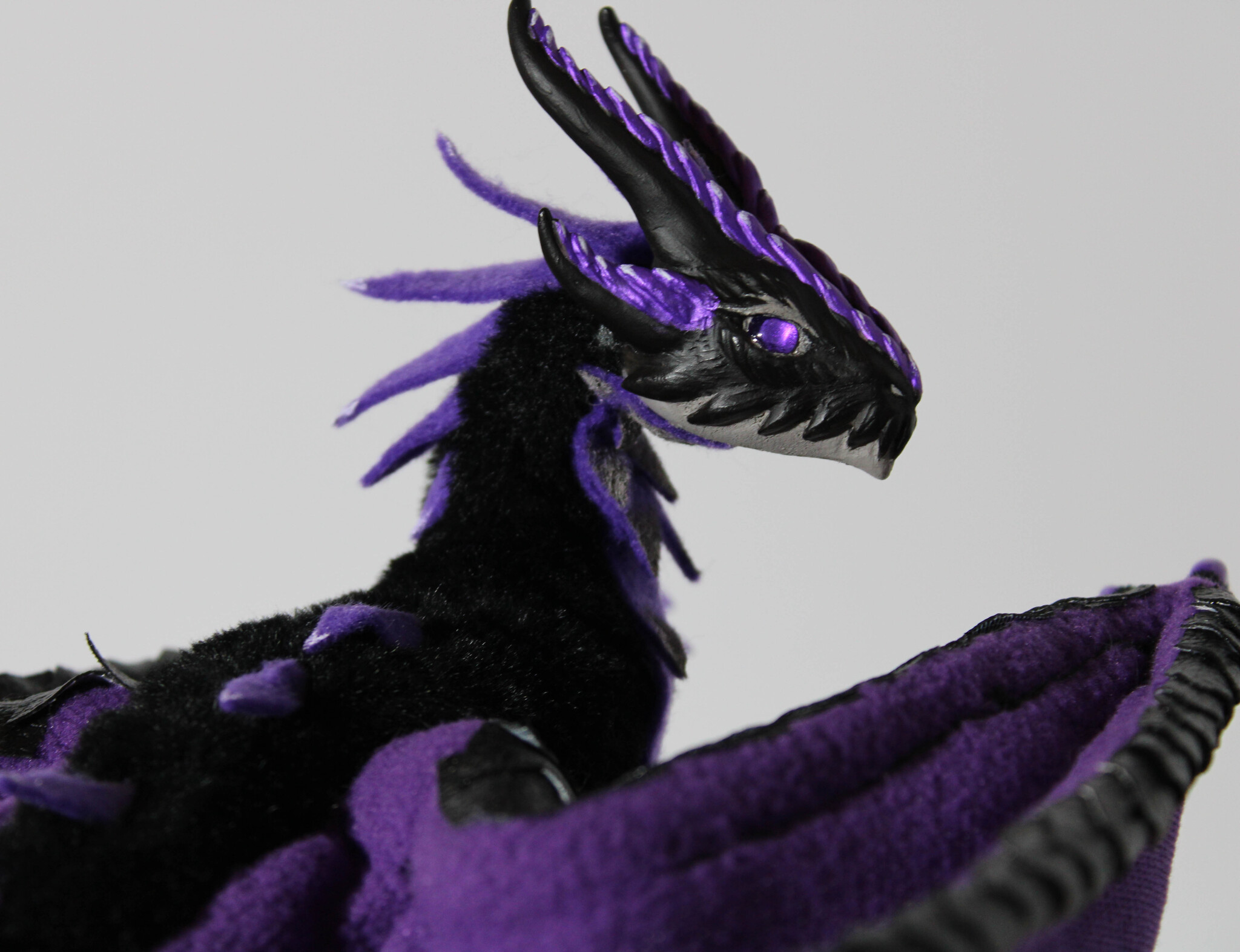 Wyvern Amethyst - My, Handmade, Needlework without process, With your own hands, Wyvern, The Dragon, Soft toy, Author's toy, Needlework, Black Dragon, Longpost