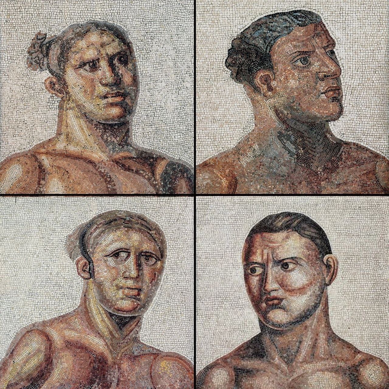 soulful faces - Ancient Rome, Mosaic, Baths of Caracalla