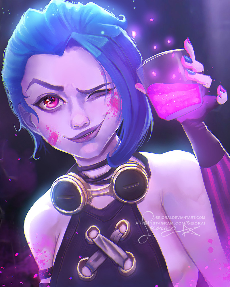 Works by artist Seiorai - Art, 2D, Fantasy, Jinx, Cyberpunk, Cyberpunk: Edgerunners, Rebecca (Edgerunners), Longpost