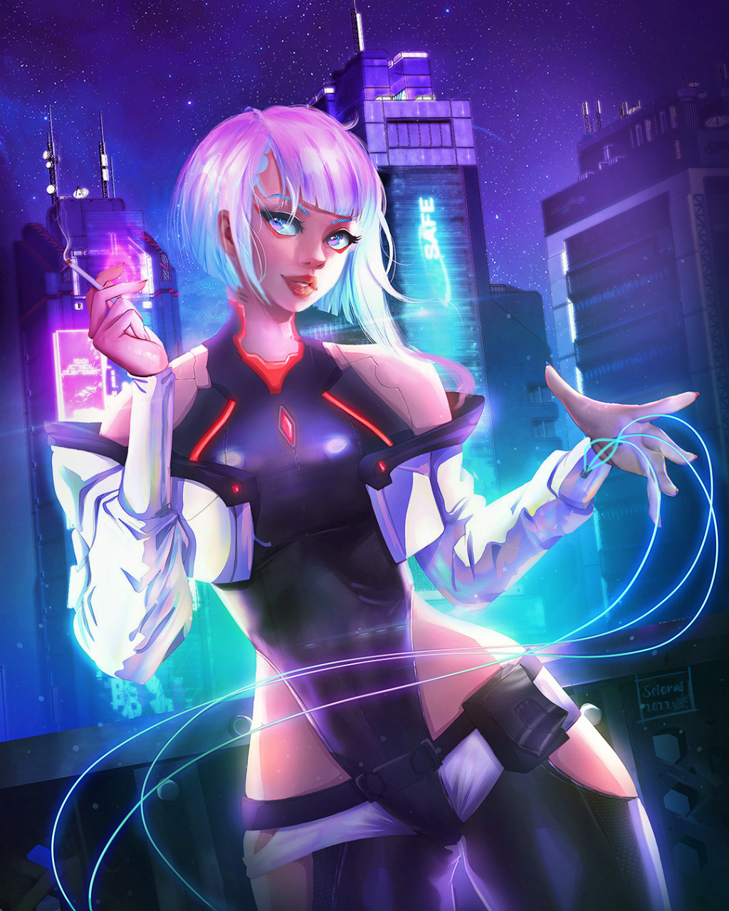 Works by artist Seiorai - Art, 2D, Fantasy, Jinx, Cyberpunk, Cyberpunk: Edgerunners, Rebecca (Edgerunners), Longpost