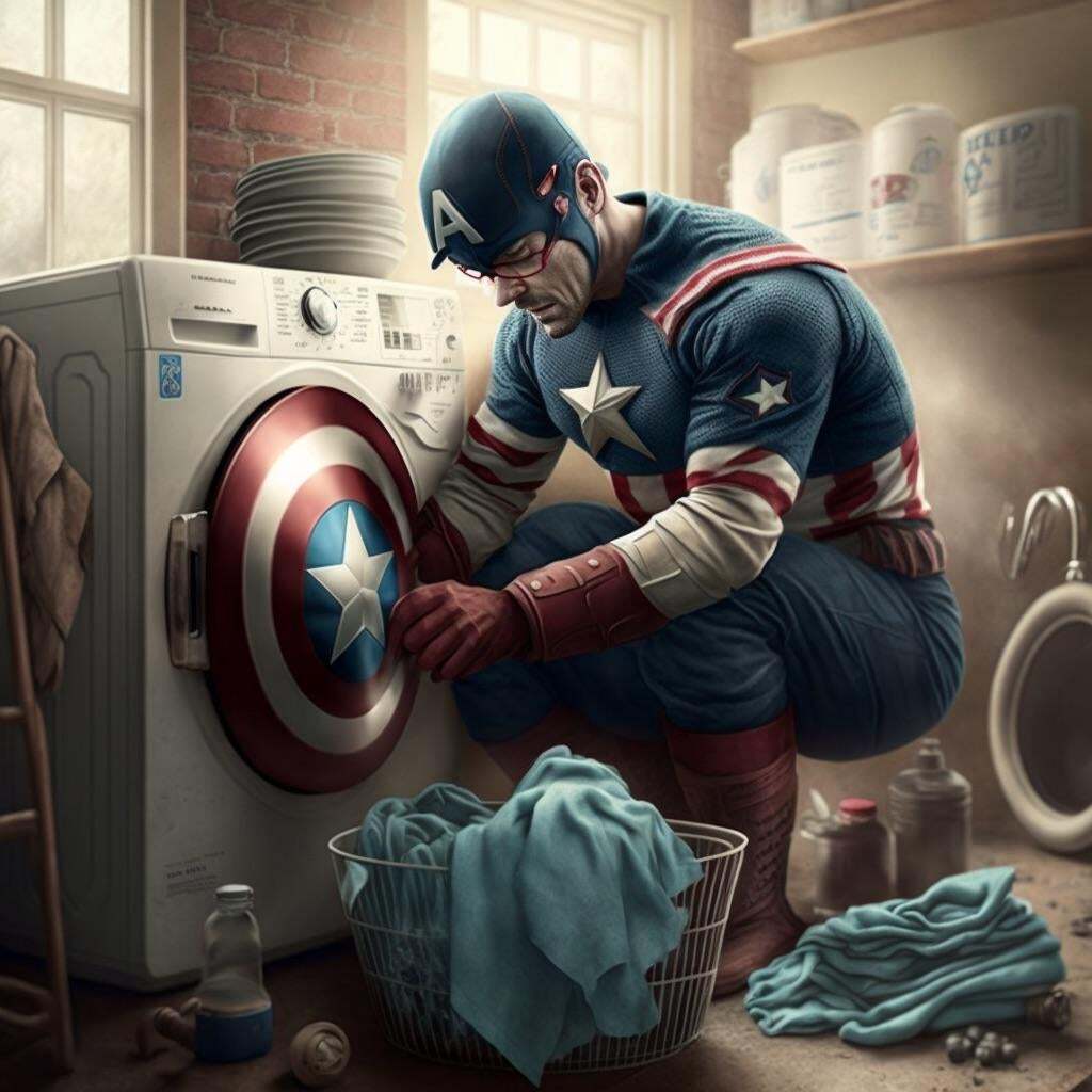 Superheroes in unusual roles - MidJourney - Art, Нейронные сети, Midjourney, Comics, Longpost