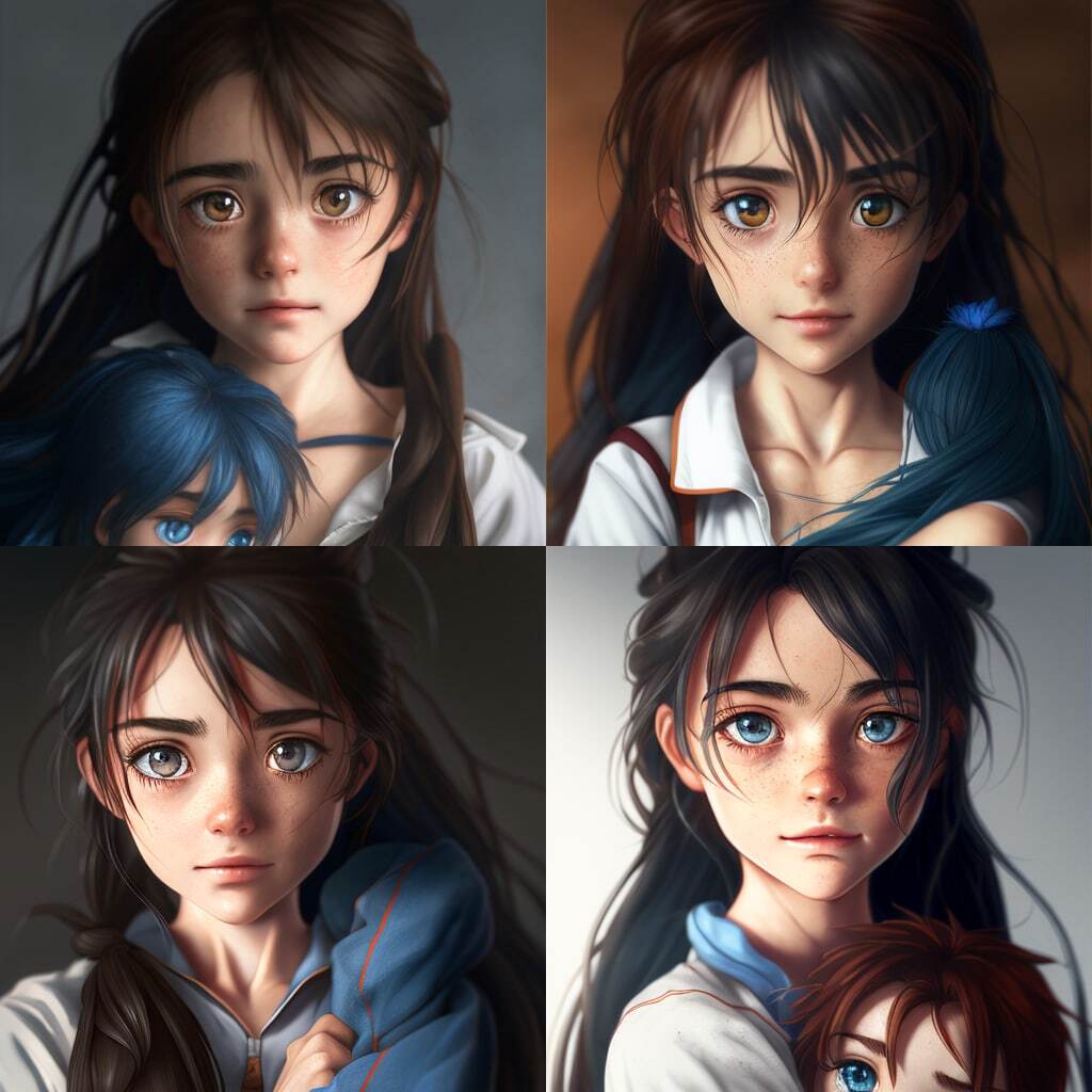 Near-Realistic Anime Characters by Midjourney - My, Нейронные сети, Computer graphics, Midjourney, Full Metal Panic, Chidori Kaname, Teresa Testarossa, Re:creators, Chikujouin Magane, Digital, Longpost