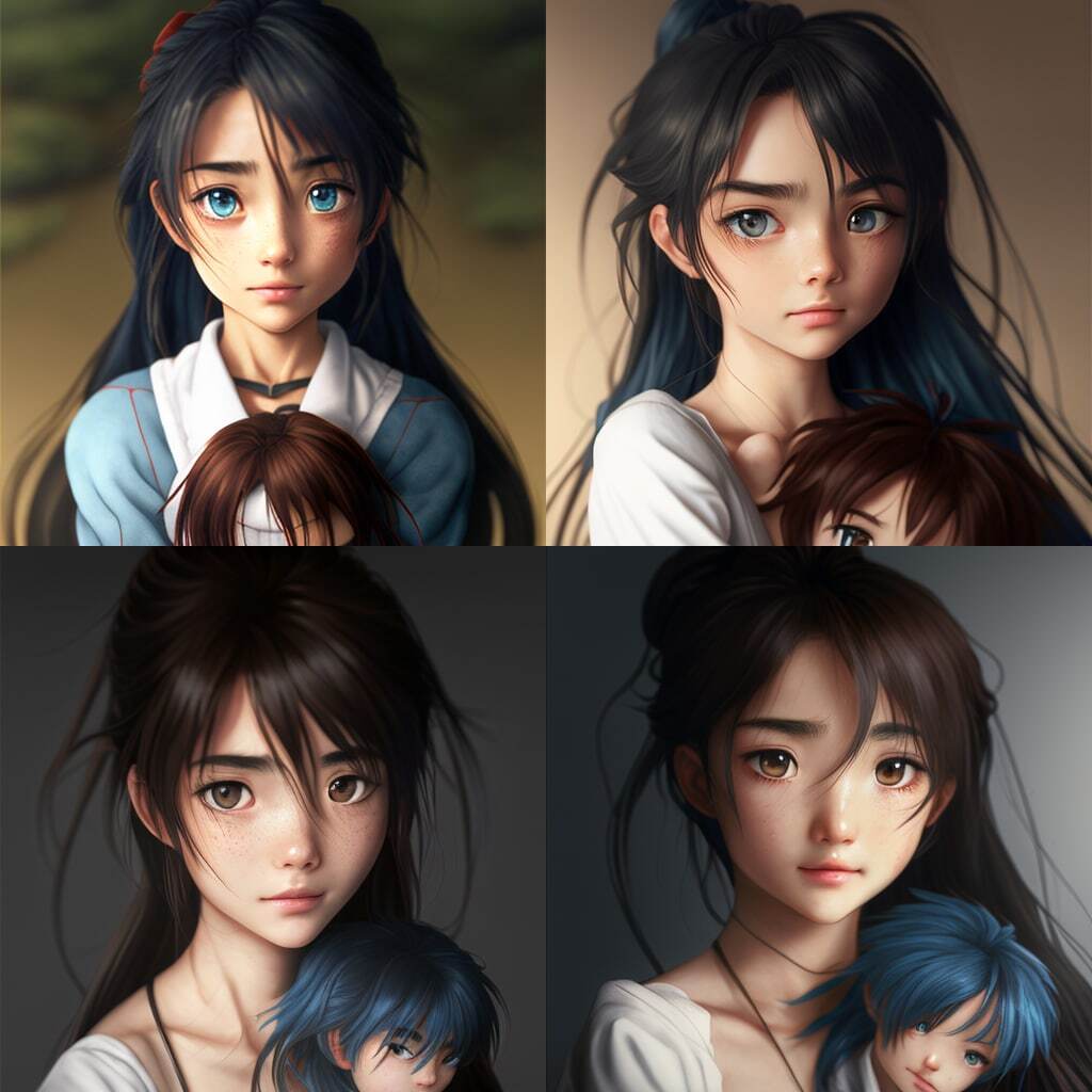 Near-Realistic Anime Characters by Midjourney - My, Нейронные сети, Computer graphics, Midjourney, Full Metal Panic, Chidori Kaname, Teresa Testarossa, Re:creators, Chikujouin Magane, Digital, Longpost