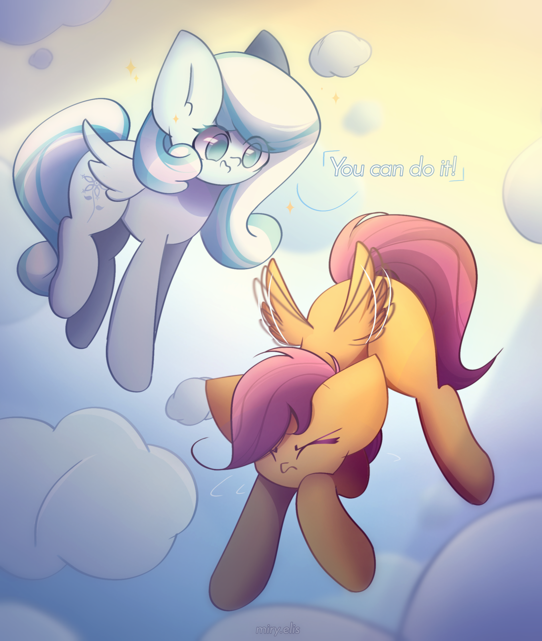 You can do that! - My little pony, Scootaloo, Snowdrop, PonyArt, Art, Original character