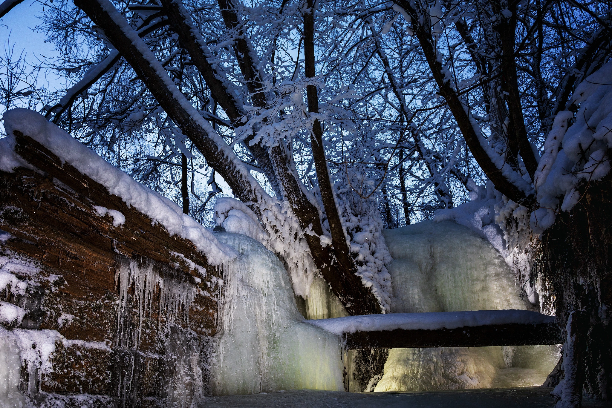 frozen waterfall - My, Waterfall, Tobolsk, The photo, Cold, Longpost