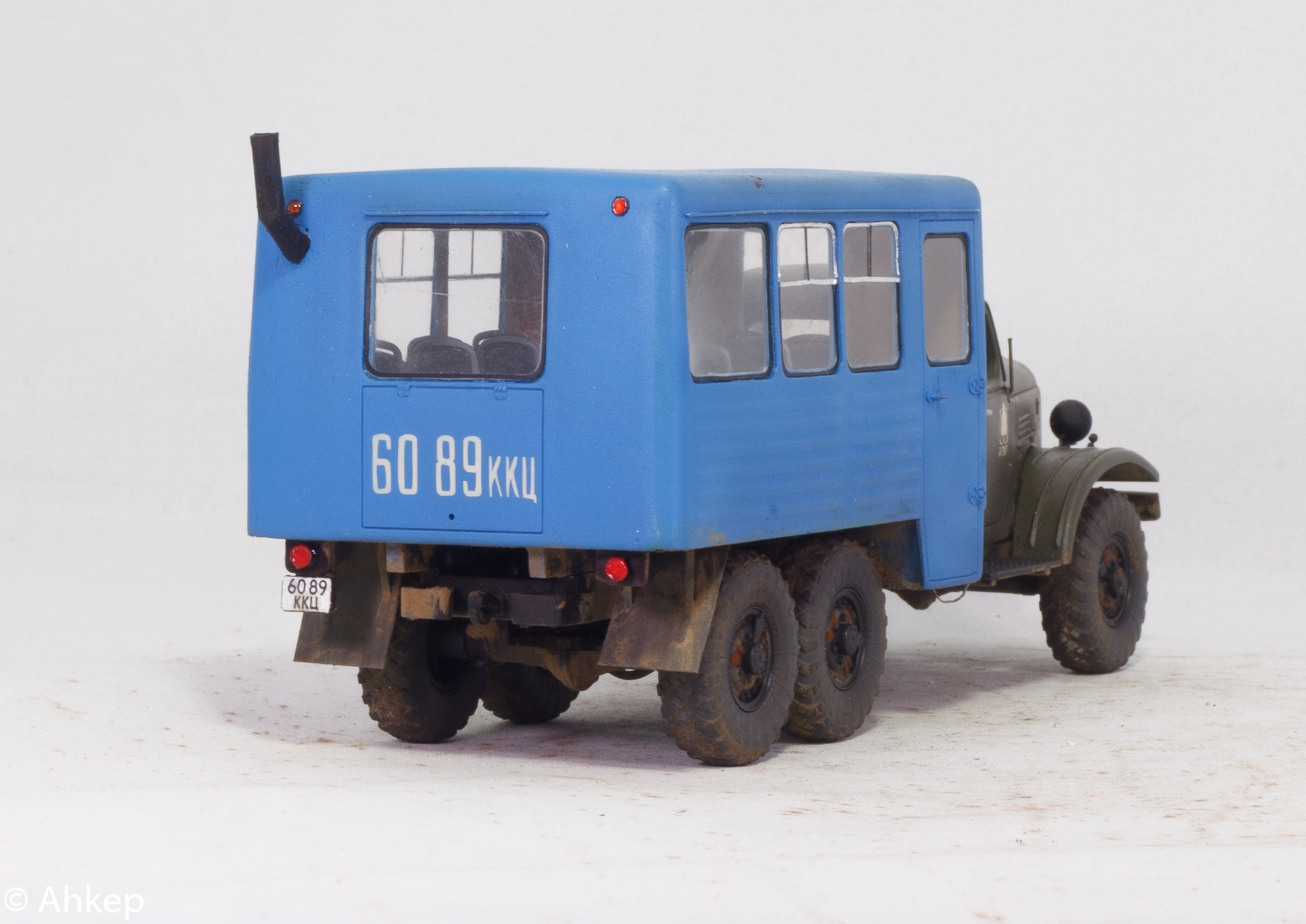 I did it. Rotational bus 32104 based on Zil-157 - My, Modeling, Stand modeling, Scale model, Painting miniatures, Zil, Truck, Longpost